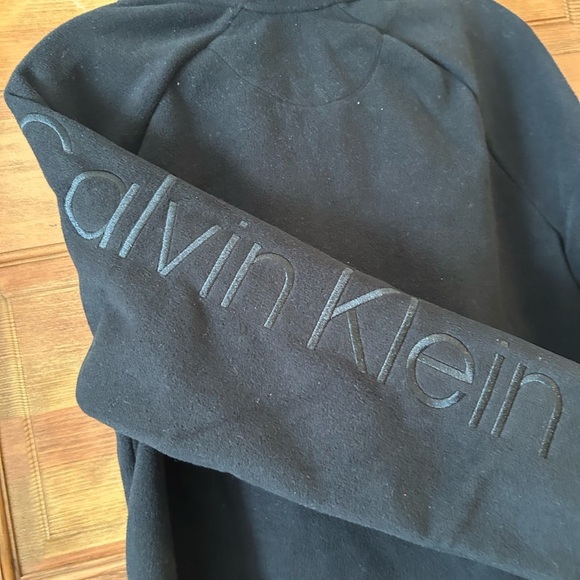 Calvin Klein Logo Polar Fleece Zip-Up Jacket Black /M - Picture 8 of 15